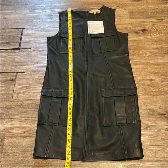 Banana Republic Heritage Collection Green Leather Dress Size 4 - Picture 6 of 8